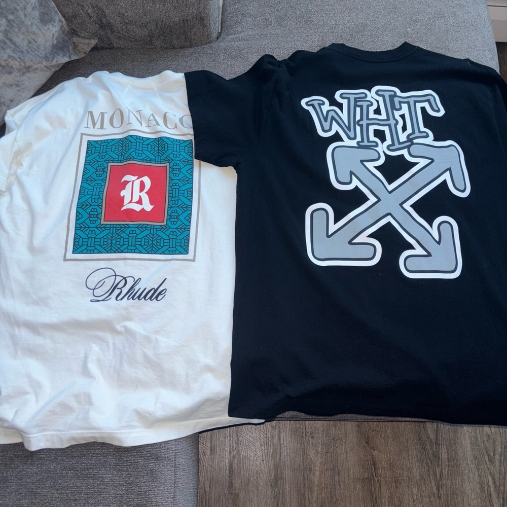 Rhude and Off White shirt in men’s.